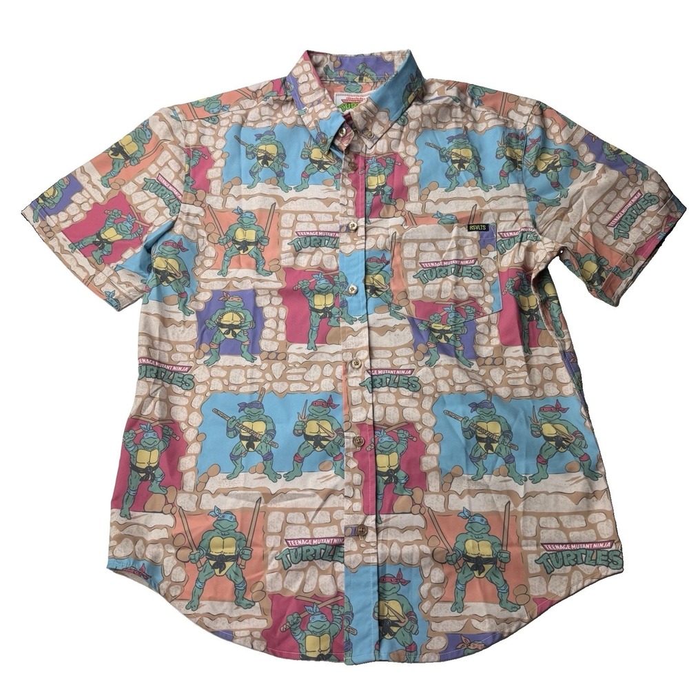 RSVLTS Teenage Mutant Ninja Turtles TMNT Cowabunga Kunuflex Mens Medium Shirt